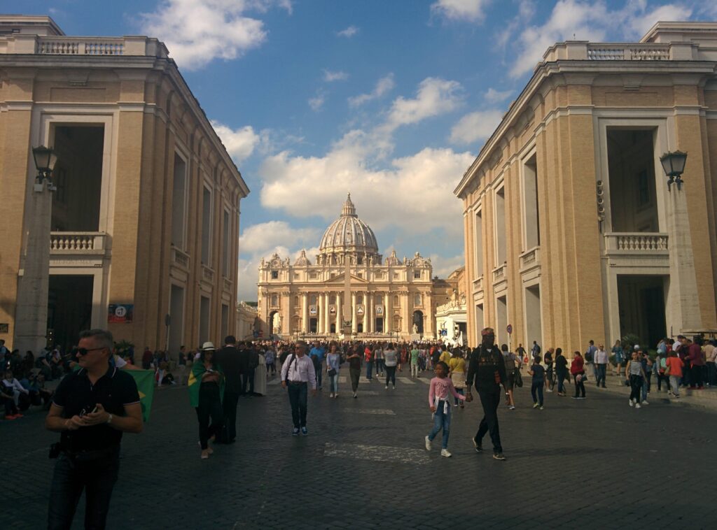 Vatican city view from far of entire building