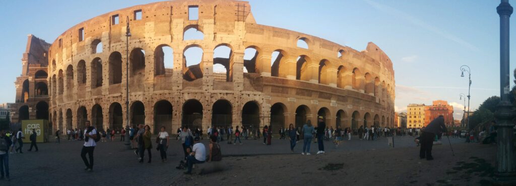 Coliseum in Rome italy panoramic photo